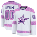 Crovyle Custom D.Stars White 2024 Hockey Fights Cancer Practice Jerseys