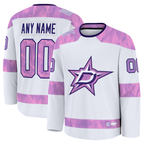 Crovyle Custom D.Stars White 2024 Hockey Fights Cancer Practice Jerseys