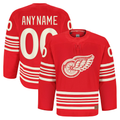 Crovyle Custom D.Red wings Red Anniversary Authentic Pro Jerseys