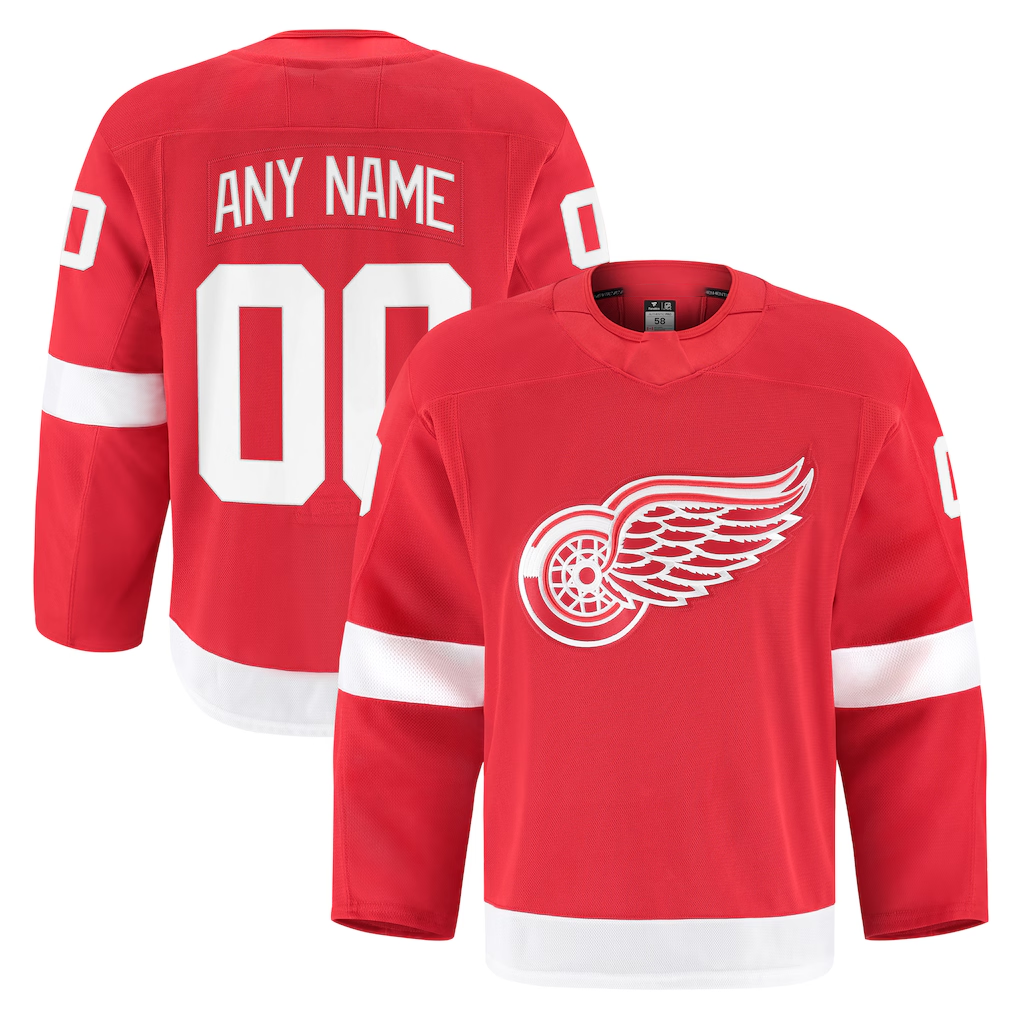 Crovyle Custom D.Red wings Red Home Authentic Pro Jerseys