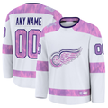Crovyle Custom D.Red wings White 2024 Hockey Fights Cancer Practice Jerseys