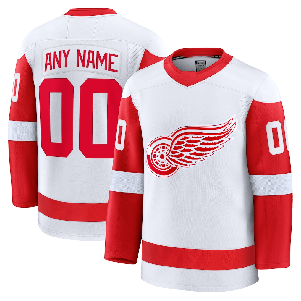 Crovyle Custom D.Red wings White Away Premium Jerseys