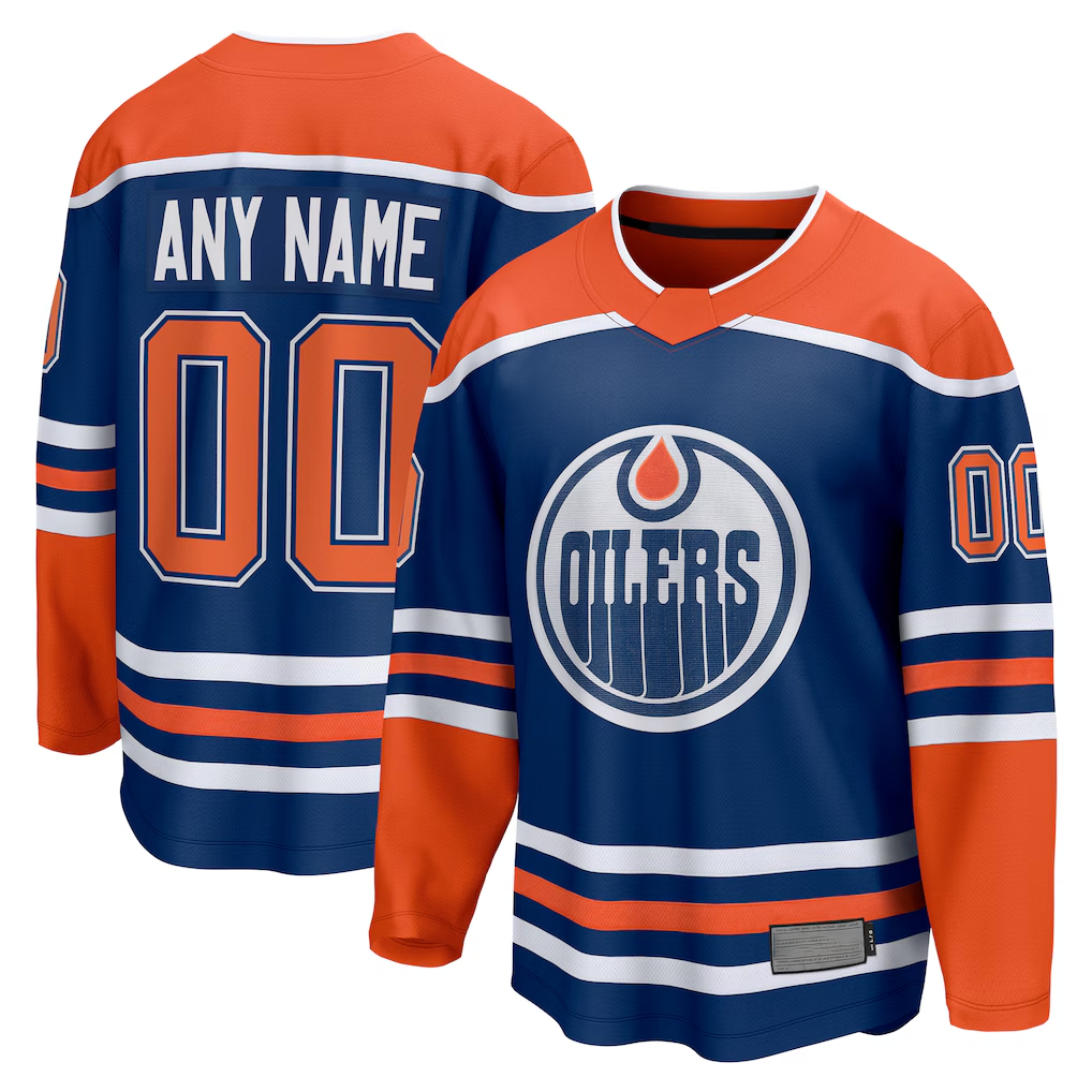 Crovyle Custom E.Oilers Royal Home Breakaway Jerseys