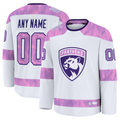 Crovyle Custom F.Panthers White 2024 Hockey Fights Cancer Practice Jerseys