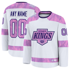 Crovyle Custom LA.Kings White 2024 Hockey Fights Cancer Practice Jerseys