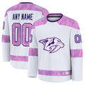 Crovyle Custom N.Predators White 2024 Hockey Fights Cancer Practice Jerseys