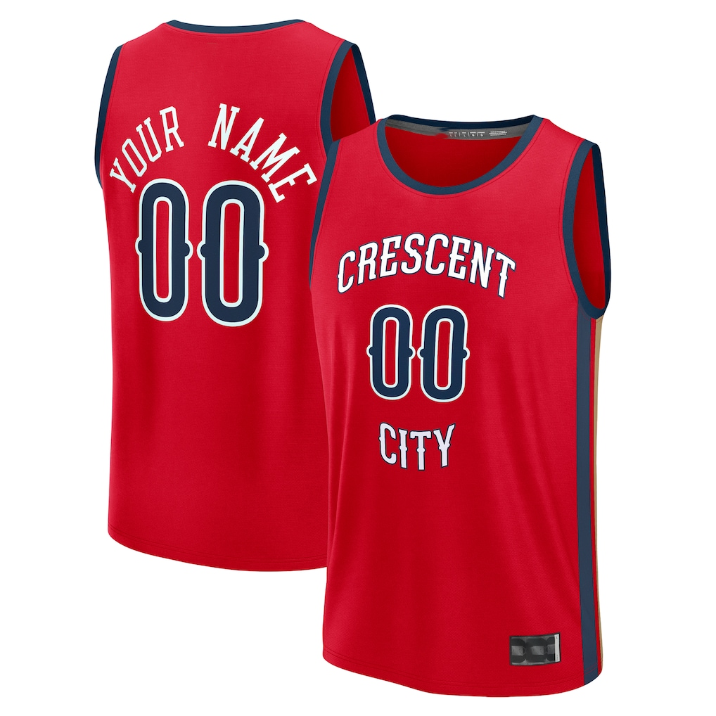 Crovyle Custom NO.Pelicans Red Fast Break Stitched Jerseys- Statement Edition