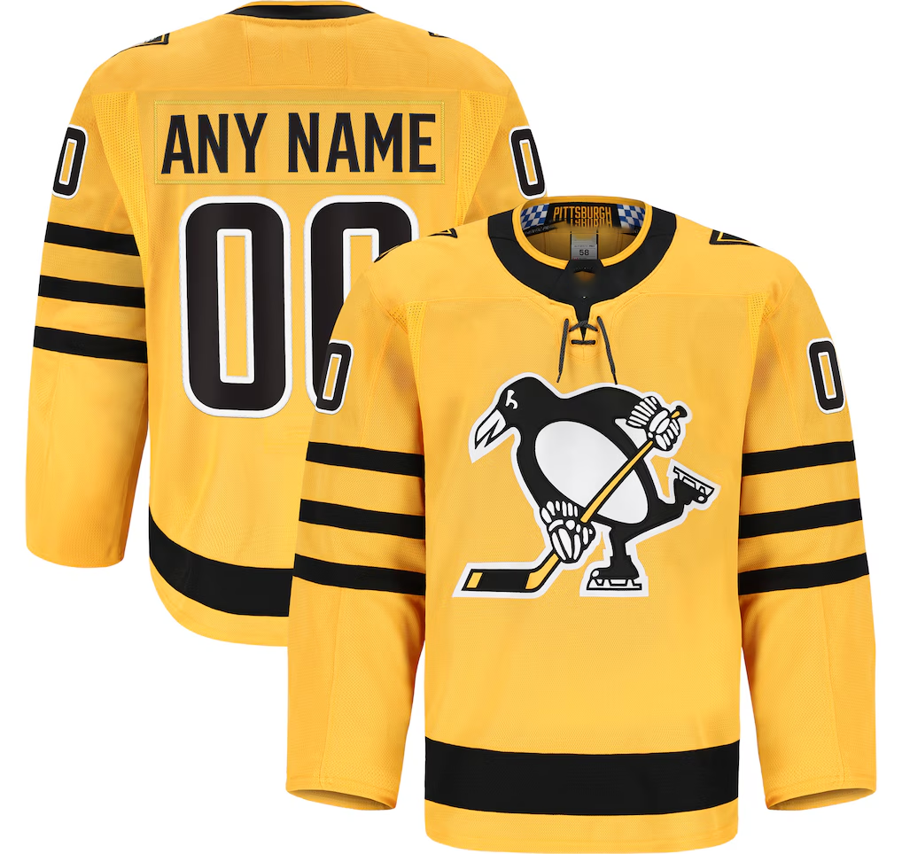 Crovyle Custom P.Penguins Gold Alternate Authentic Pro Jerseys