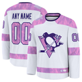 Crovyle Custom P.Penguins White 2024 Hockey Fights Cancer Jerseys