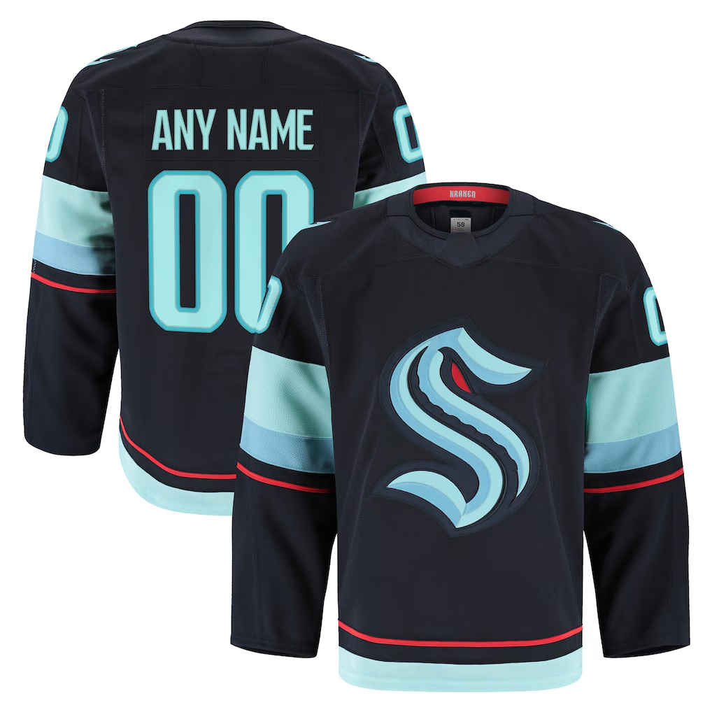 Crovyle Custom S.Kraken Navy Home Authentic Pro Jerseys