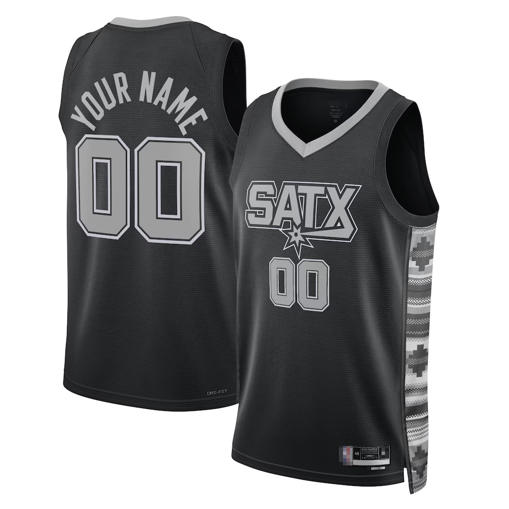Crovyle Custom SA.Spurs Black 2022-2023 Swingman Jerseys - Statement Edition