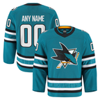 Crovyle Custom S.Jose Sharks Teal Home Authentic Pro Jerseys
