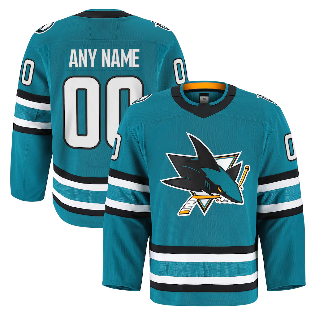 Crovyle Custom S.Jose Sharks Teal Home Authentic Pro Jerseys