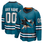 Crovyle Custom S.Jose Sharks Teal Home Breakaway Jerseys