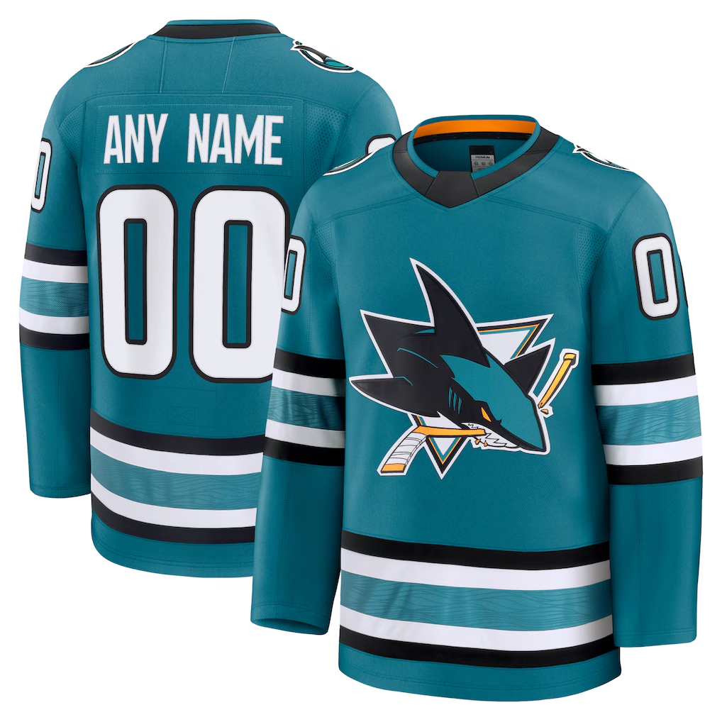 Crovyle Custom S.Jose Sharks Teal Home Premium Jerseys
