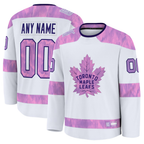 Crovyle Custom T.Maple Leafs White 2024 Hockey Fights Cancer Practice Jerseys