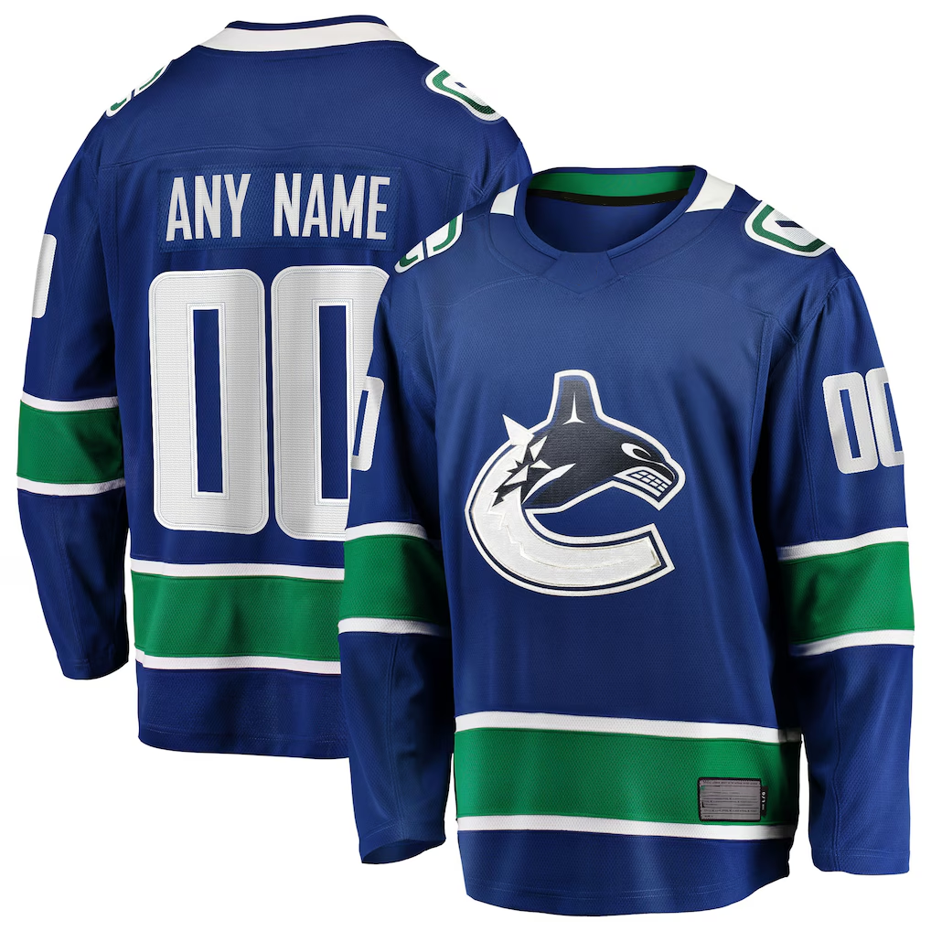Crovyle Custom V.Canucks Blue Home Team Breakaway Jerseys