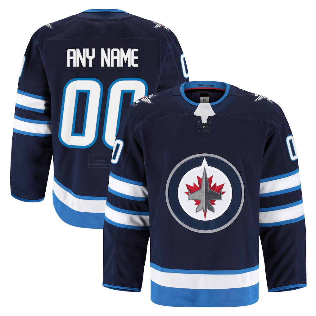 Crovyle Custom W.Jets Navy Home Authentic Pro Jerseys