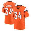 Crovyle D.Broncos #34 JL Skinner Player Orange Home Game Stitched Jerseys