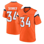 Crovyle D.Broncos #34 JL Skinner Player Orange Home Game Stitched Jerseys