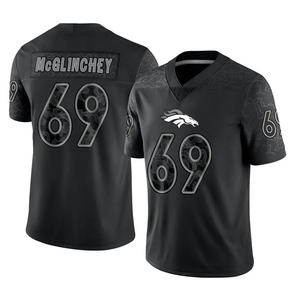 Crovyle D.Broncos #69 Mike McGlinchey Player Black Reflective Limited Stitched Jerseys