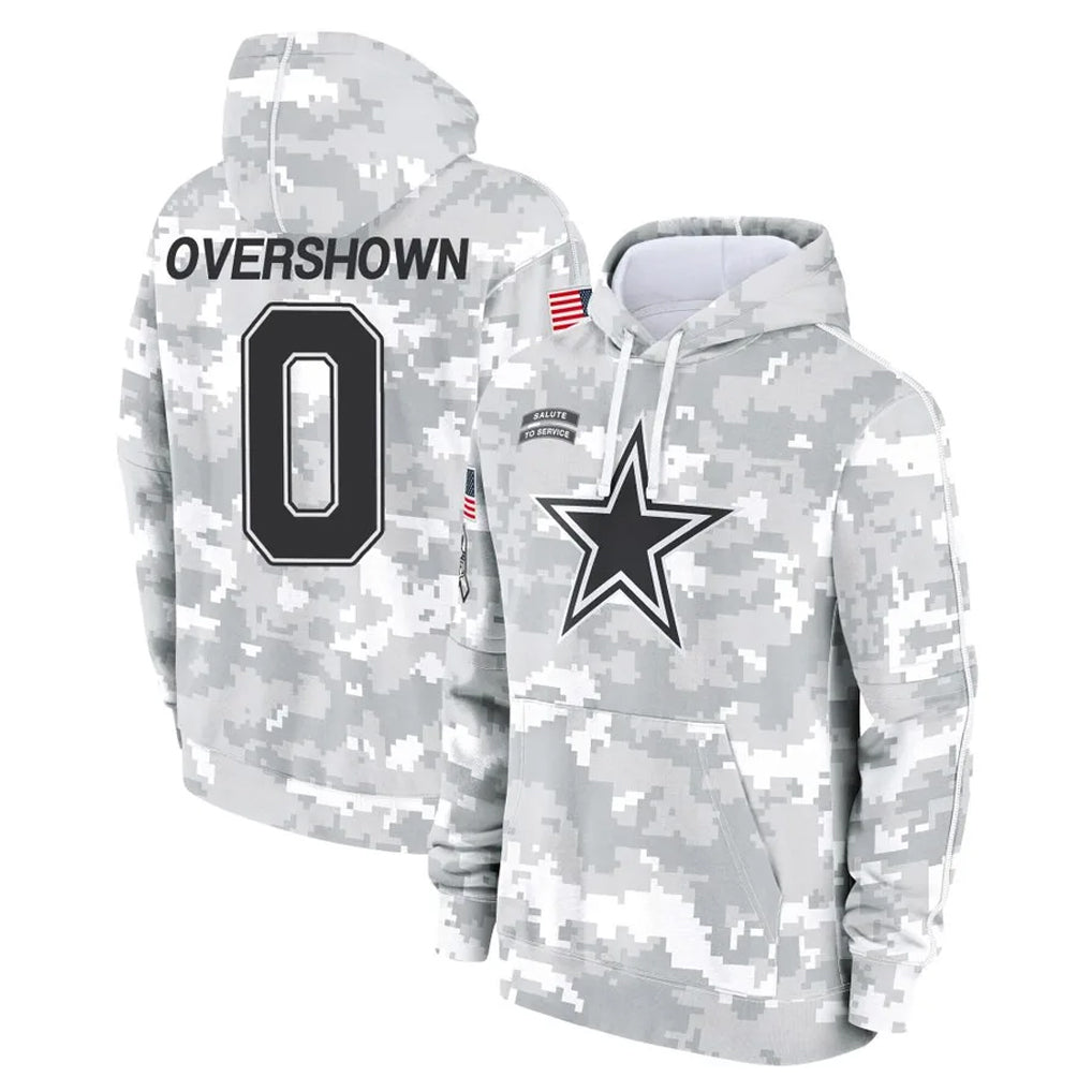 Crovyle D.Cowboys #0 DeMarvion Overshown Player Arctic Camo Salute to Service Hoodies Limited Game Stitched Jerseys