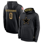 Crovyle D.Cowboys #0 DeMarvion Overshown Player Black Salute to Service Pullover Hoodies Limited Stitched Jerseys