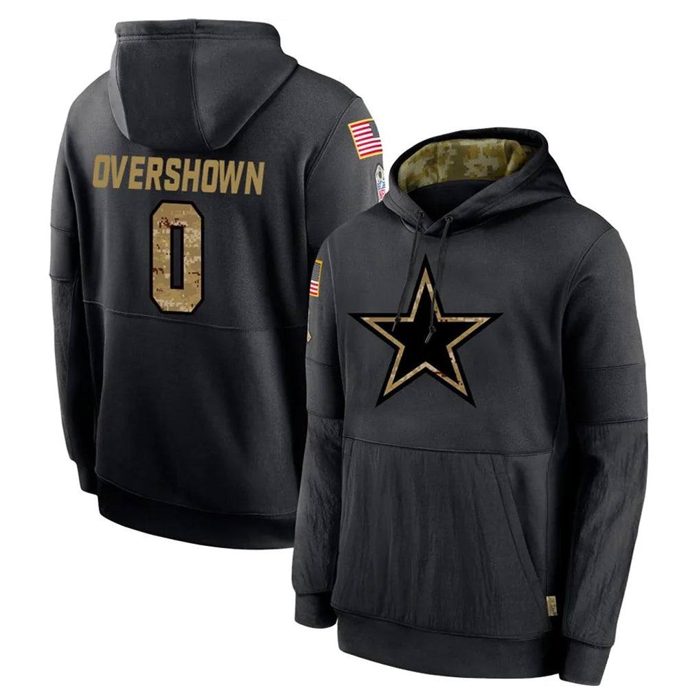 Crovyle D.Cowboys #0 DeMarvion Overshown Player Black Salute to Service Pullover Hoodies Limited Stitched Jerseys