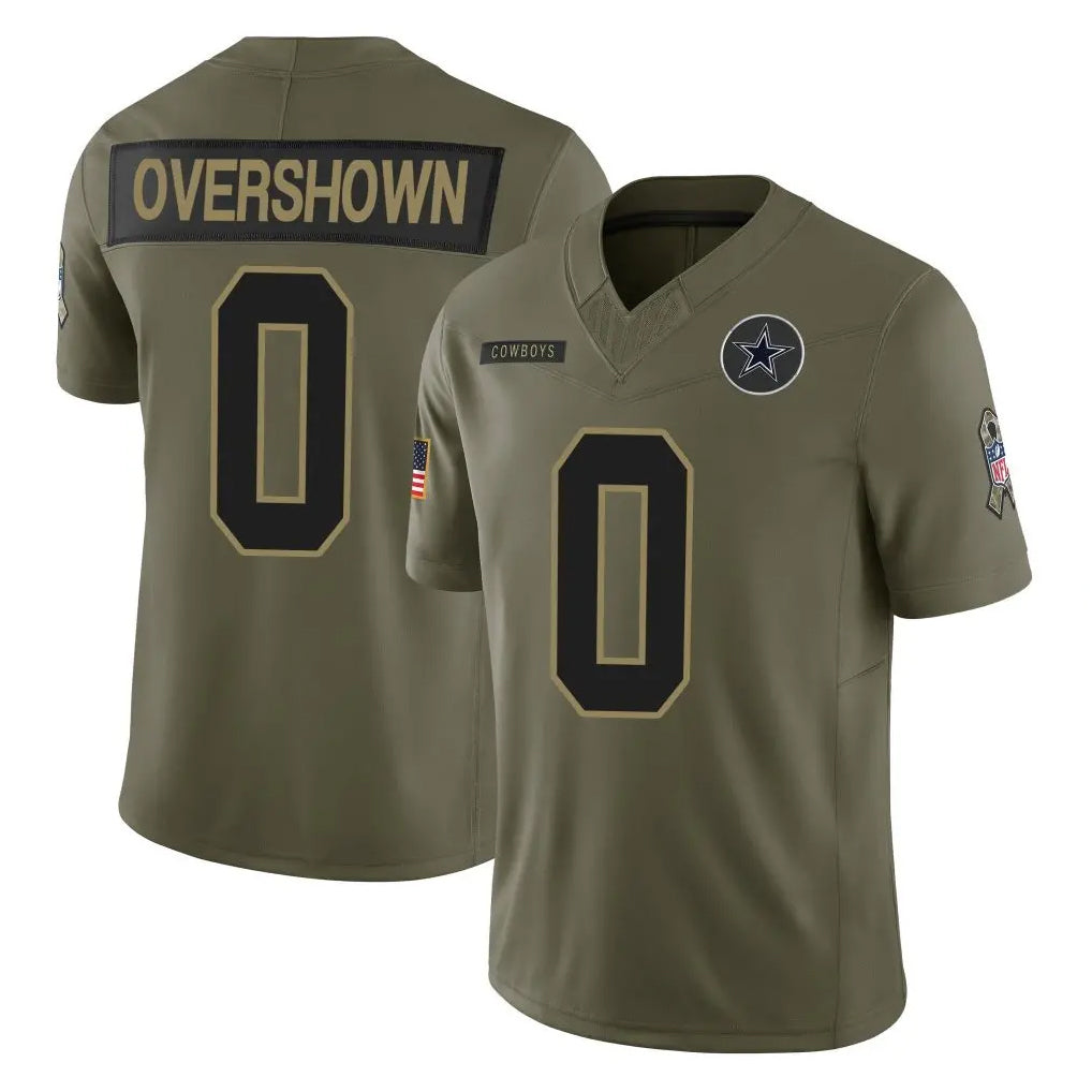 Crovyle D.Cowboys #0 DeMarvion Overshown Player Olive 2025 Salute to Service Limited Home Game Stitched Jerseys