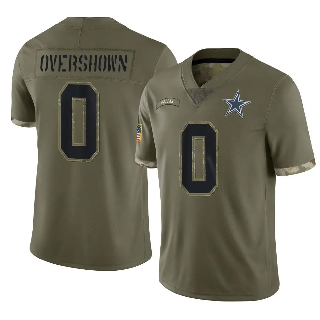 Crovyle D.Cowboys #0 DeMarvion Overshown Player Olive Salute to Service Limited Game Stitched Jerseys