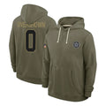 Crovyle D.Cowboys #0 DeMarvion Overshown Player Olive Salute to Service Pullover Hoodies Limited Stitched Jerseys