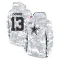 Crovyle D.Cowboys #13 Caleb Downs Player Arctic Camo Salute to Service Hoodies Limited Game Stitched Jerseys