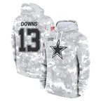 Crovyle D.Cowboys #13 Caleb Downs Player Arctic Camo Salute to Service Hoodies Limited Game Stitched Jerseys