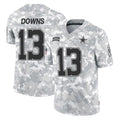 Crovyle D.Cowboys #13 Caleb Downs Player Arctic Camo Salute to Service Limited Home Game Stitched Jerseys