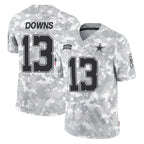 Crovyle D.Cowboys #13 Caleb Downs Player Arctic Camo Salute to Service Limited Home Game Stitched Jerseys