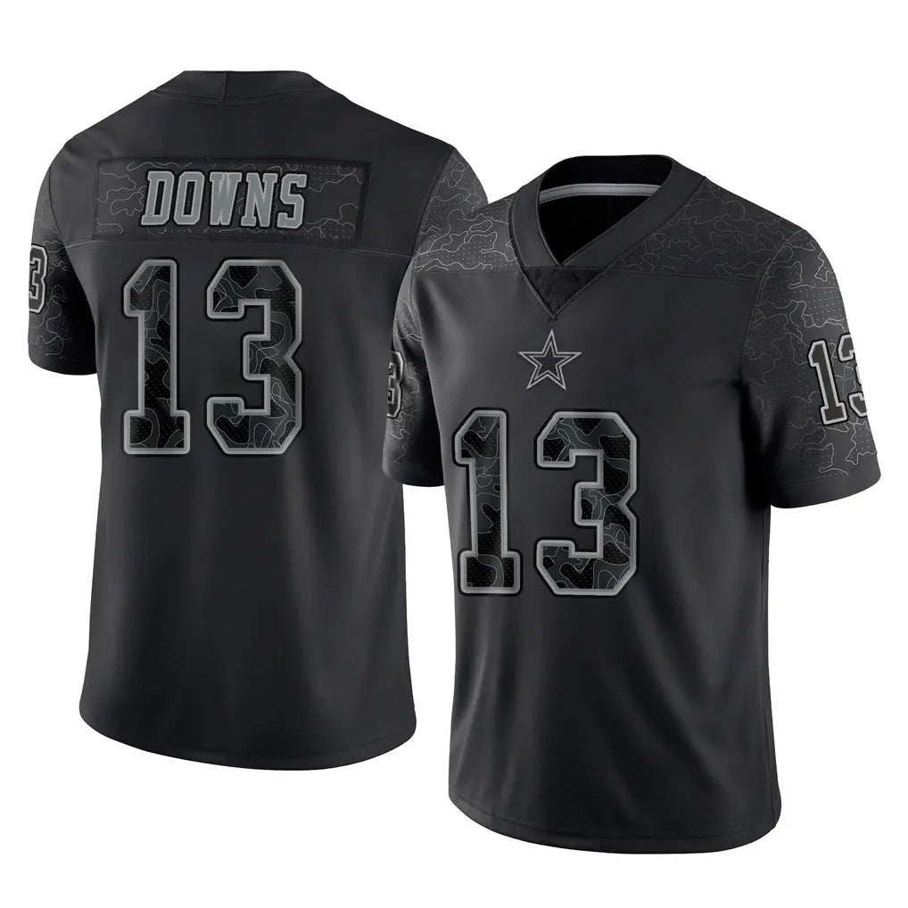 Crovyle D.Cowboys #13 Caleb Downs Player Black Limited Reflective Home Game Stitched Jerseys