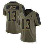 Crovyle D.Cowboys #13 Caleb Downs Player Olive Salute to Service Limited Home Game Stitched Jerseys