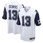 Crovyle D.Cowboys #13 Caleb Downs Player White-Navy Home Game Stitched Jerseys