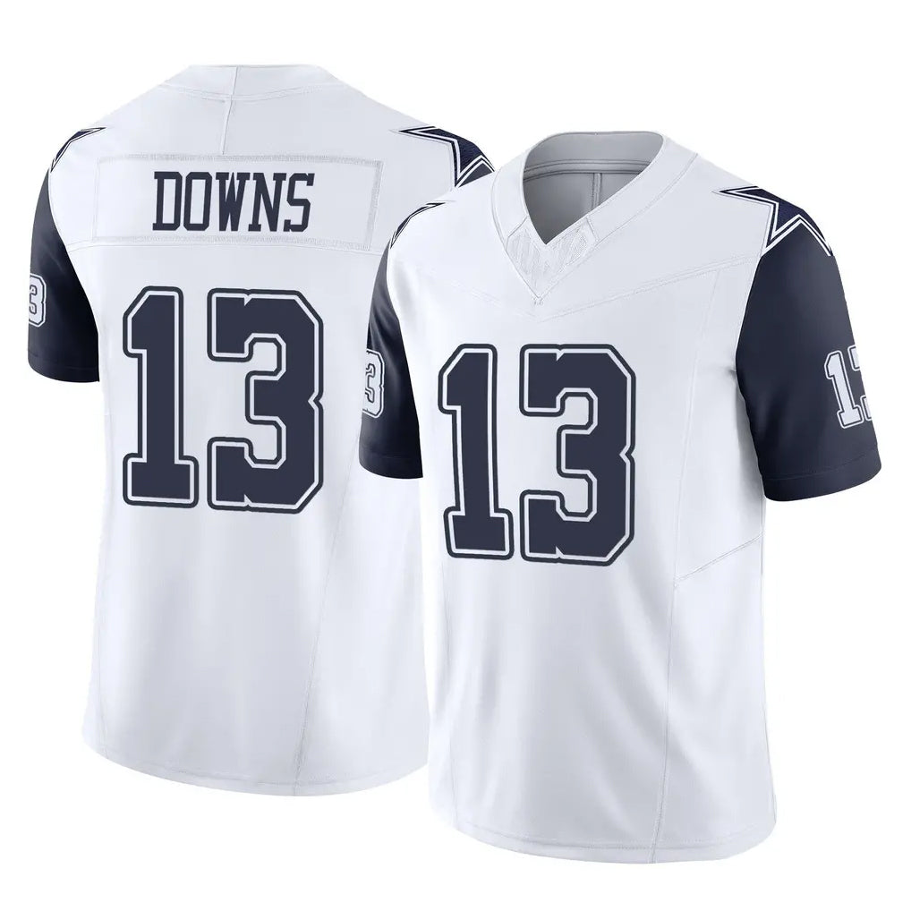 Crovyle D.Cowboys #13 Caleb Downs Player White-Navy Limited Vapor F.U.S.E. Home Game Stitched Jerseys
