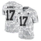 Crovyle D.Cowboys #17 Brandon Aubrey Player Arctic Camo Salute to Service Limited Home Game Stitched Jerseys