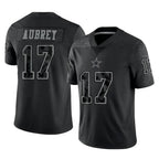 Crovyle D.Cowboys #17 Brandon Aubrey Player Black Limited Reflective Home Game Stitched Jerseys