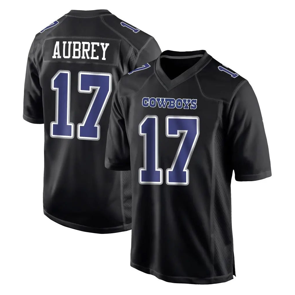 Crovyle D.Cowboys #17 Brandon Aubrey Player Carbon Black Fashion Home Game Stitched Jerseys