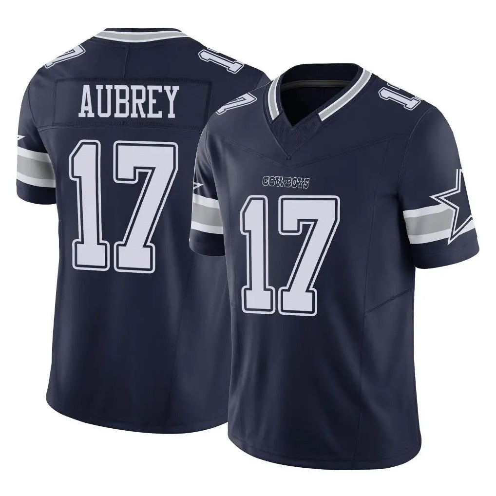 Crovyle D.Cowboys #17 Brandon Aubrey Player Navy Limited Vapor F.U.S.E. Home Game Stitched Jerseys