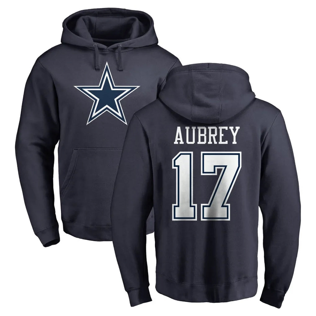 Crovyle D.Cowboys #17 Brandon Aubrey Player Navy Pullover Hoodies Limited Stitched Jerseys