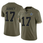 Crovyle D.Cowboys #17 Brandon Aubrey Player Olive Salute to Service Limited Game Stitched Jerseys