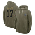 Crovyle D.Cowboys #17 Brandon Aubrey Player Olive Salute to Service Pullover Hoodies Limited Stitched Jerseys
