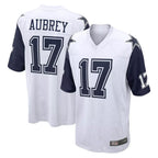 Crovyle D.Cowboys #17 Brandon Aubrey Player White-Navy Home Game Stitched Jerseys