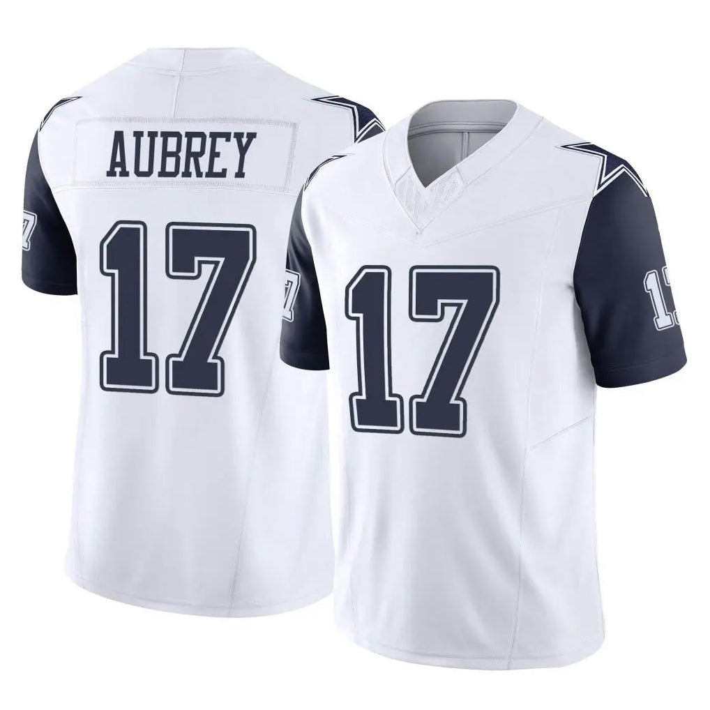 Crovyle D.Cowboys #17 Brandon Aubrey Player White-Navy Limited Vapor F.U.S.E. Home Game Stitched Jerseys