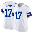 Crovyle D.Cowboys #17 Brandon Aubrey Player White Limited Vapor F.U.S.E. Home Game Stitched Jerseys
