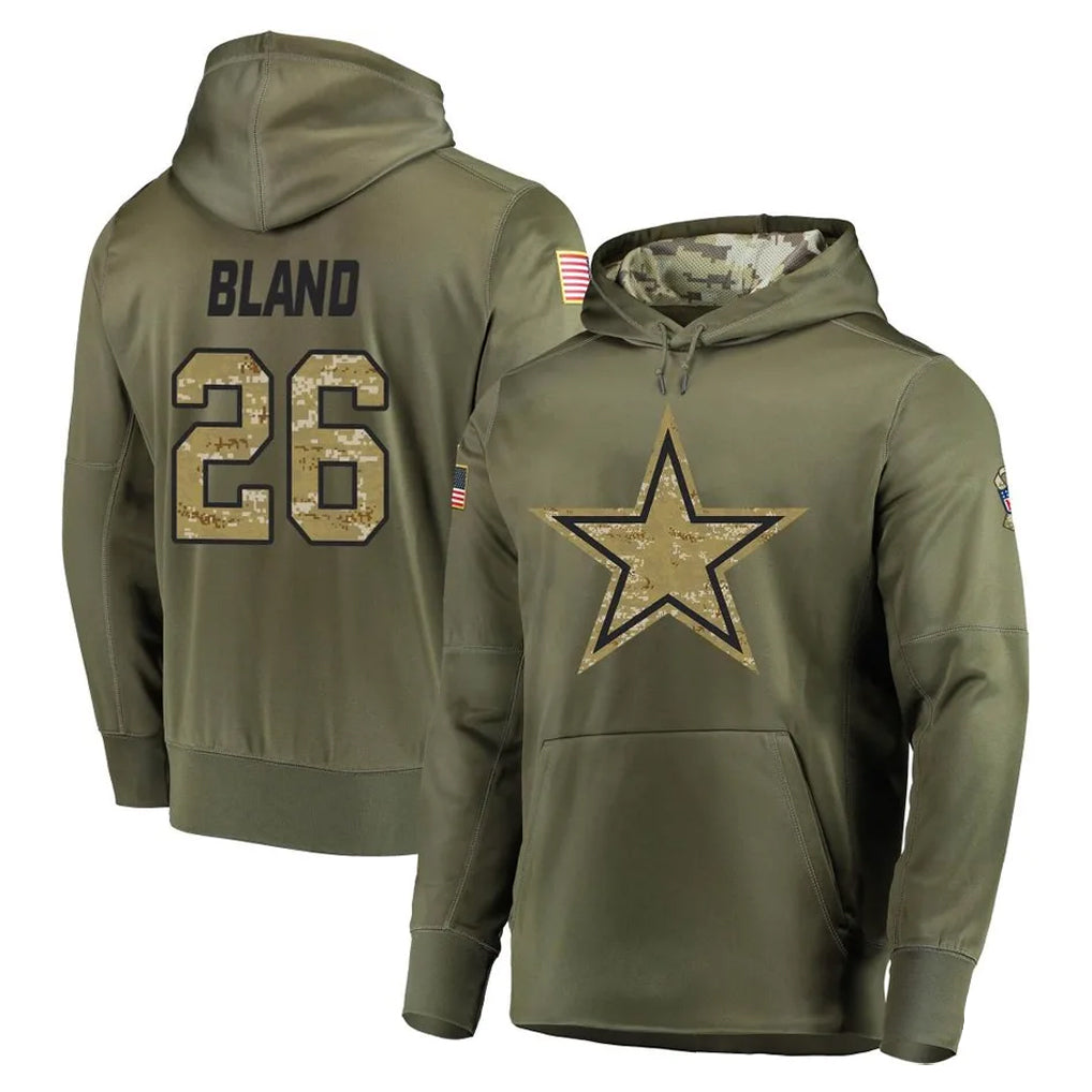 Crovyle D.Cowboys #26 DaRon Bland Player Olive Salute to Service Pullover Hoodies Home Game Stitched Jerseys